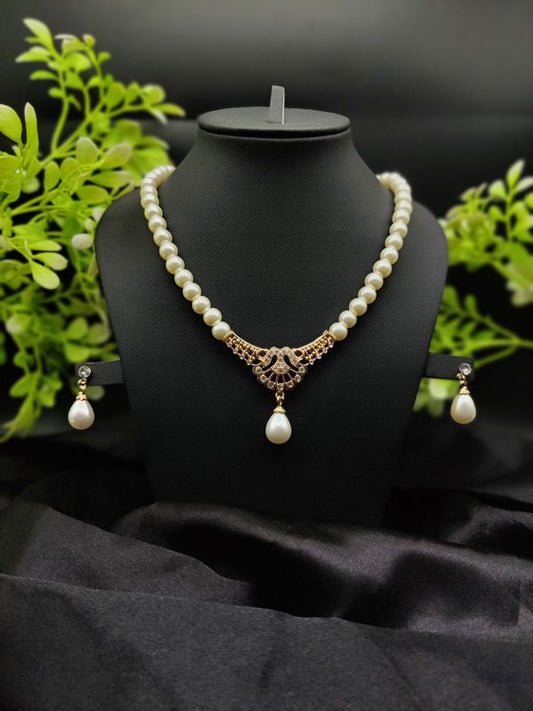 Regal Pearl Drop Necklace Set – Elegant, Premium Artificial Jewellery