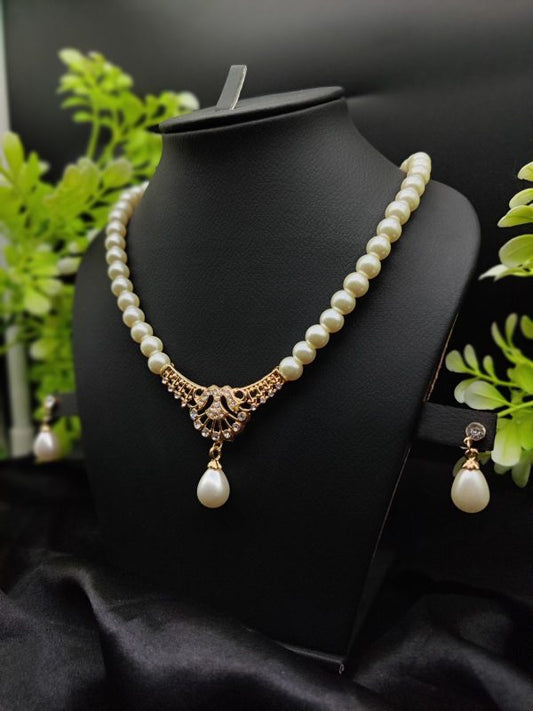 Regal Pearl Drop Necklace Set – Elegant, Premium Artificial Jewellery